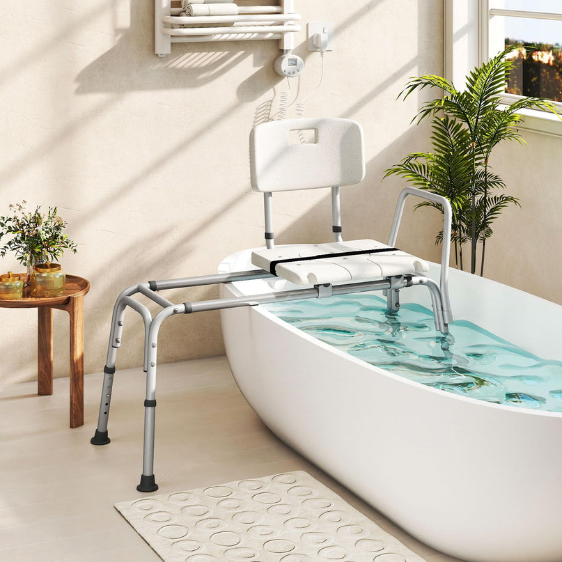 Giantex Sliding Tub Transfer Bench for Bathtub with Adjustable Height