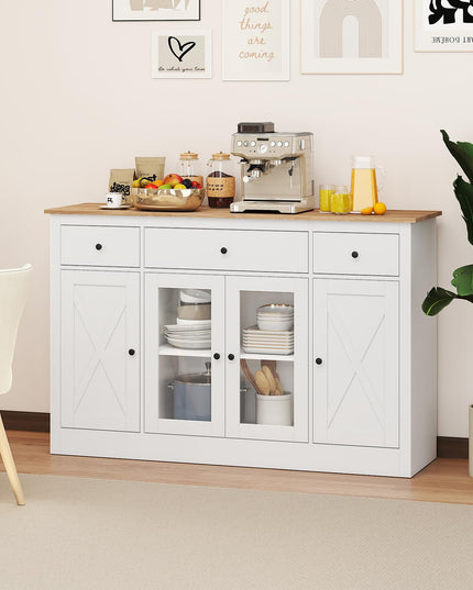 Giantex 55" Large Buffet Sideboard with 3 Drawers for Dining Room