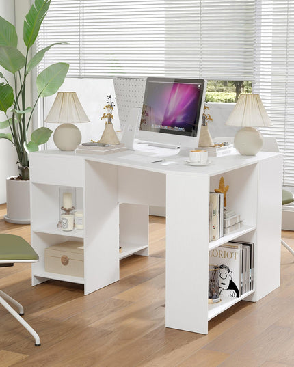 Giantex White Desk with Drawer 48 Inch Corner Desk