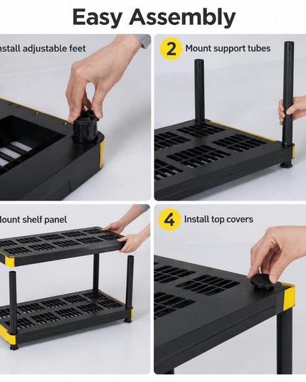 GIANTEX 4-Tier Freestanding Plastic Storage Shelf with Anti-Tipping Kit & Adjustable Feet