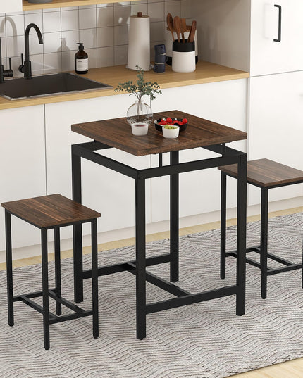Giantex Small Dining Table Set for 2 - Counter Height Table Set with 2 Stools