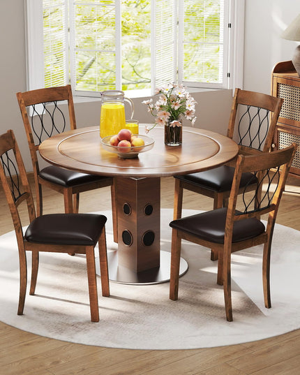 Giantex Lot de 2/4 chaises de salle à manger en tissu/similicuir, rembourrées
