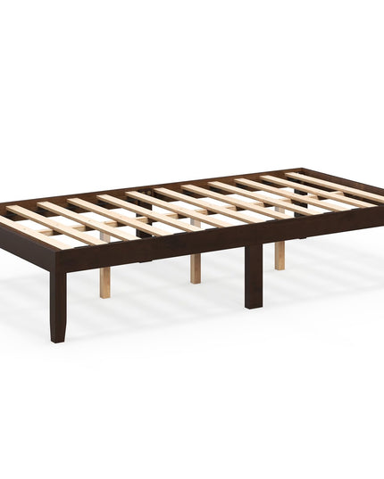 Giantex 14 Inch Twin Wood Platform Bed Frame, Minimalist Twin Bed Frame with Wooden Slats Support & Rubber Wood Legs