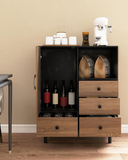 Giantex Storage Cabinet with 4 Drawers Mid Century Modern Buffet Sideboard