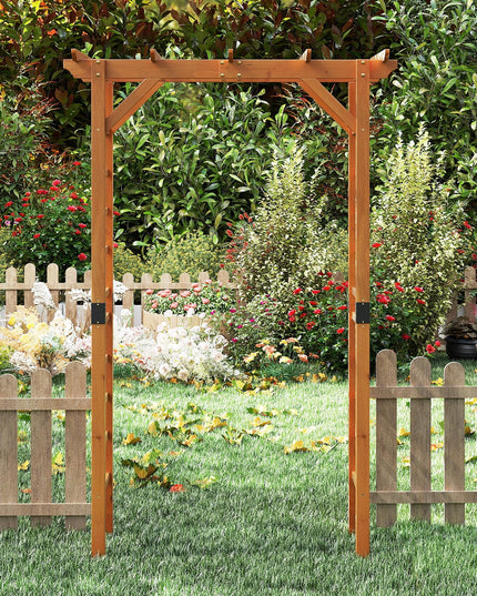 Arche de jardin en bois Giantex 7FT, tonnelle en bois, arche de mariage pour cérémonie ou fête