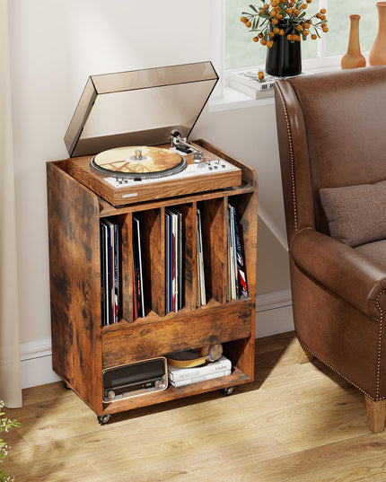 Giantex Record Player Stand Rolling Turntable Stand