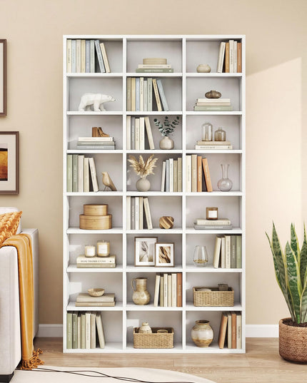Giantex 70" Tall White Bookshelf with 24 Open Cube & 18 Adjustable Display Storage Shelves