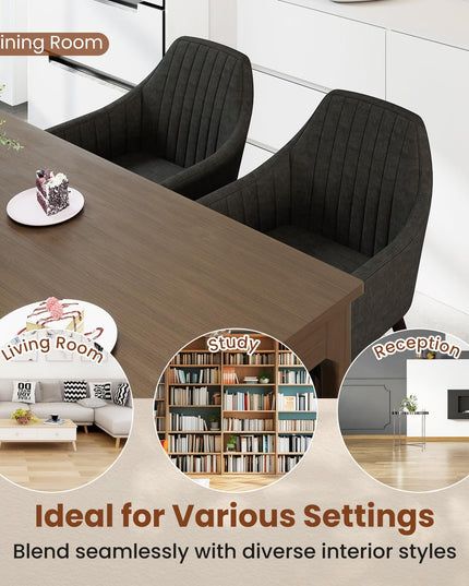 Giantex Upholstered Dining Chairs Set of 2/4 for Living Room