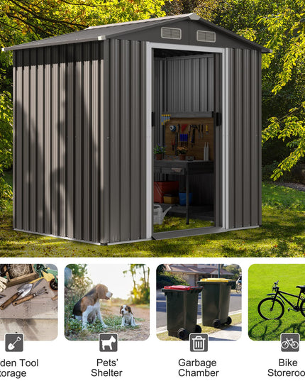 Giantex Outdoor Storage Shed 6 x 4 FT, Double Sliding Door