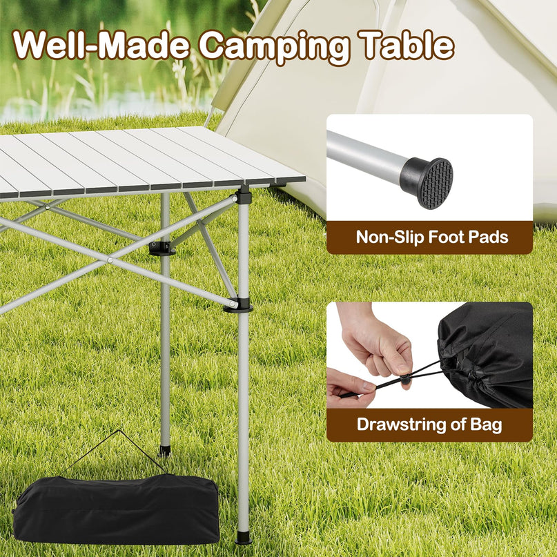 Giantex Folding Roll-up Camping Table with Carry Bag for Picnic
