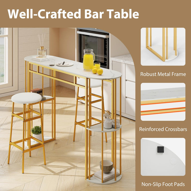 Table de bar Giantex 60 pouces pour 2 à 4 personnes pour la salle à manger