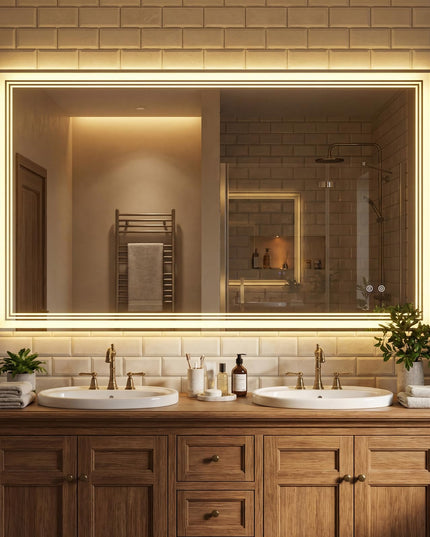 Miroir de courtoisie Giantex avec éclairage avant et arrière