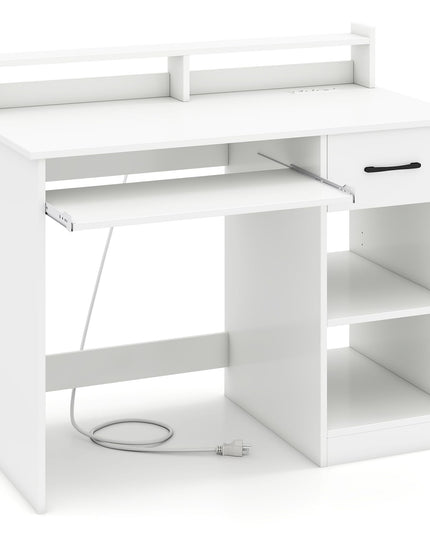 Giantex Modern Home Office Desk with Keyboard Tray PC Laptop Table Workstation