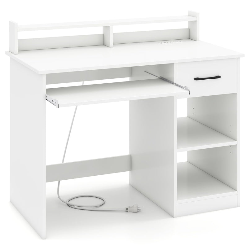 Giantex Modern Home Office Desk with Keyboard Tray PC Laptop Table Workstation