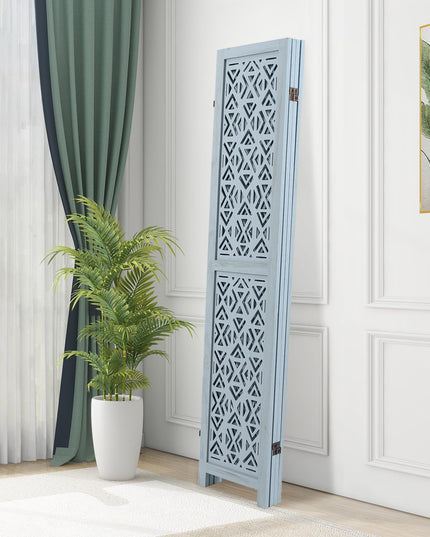 Giantex Room Divider 4/6 Panels - Boho Room Dividers with Carved Cutout Pattern & Solid Wood Frame, Fully Assembled