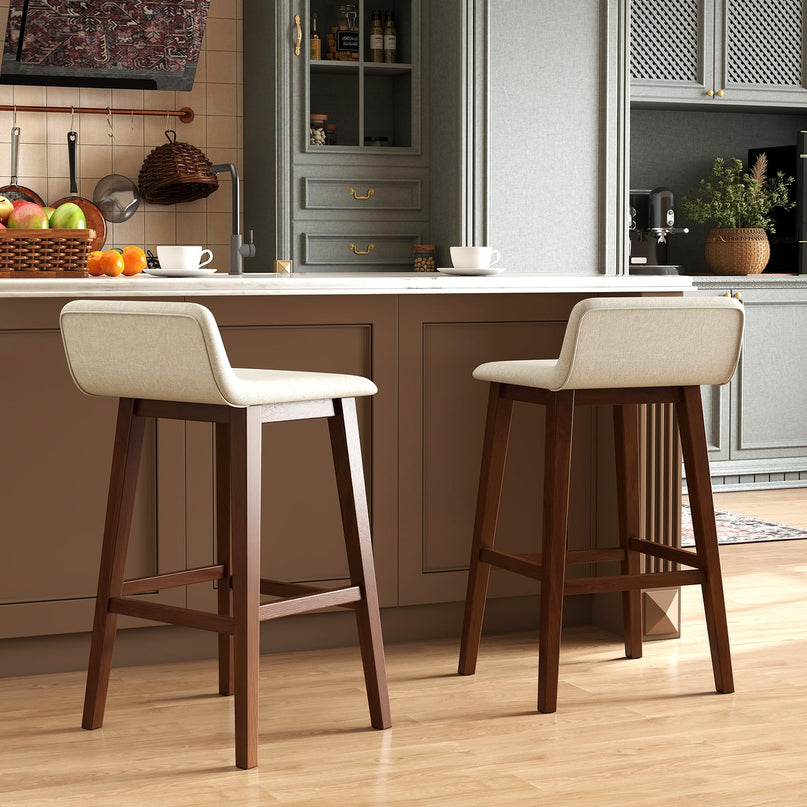 Giantex 29" Bar Stools Set of 2/4 with Low Back for Kitchen Island