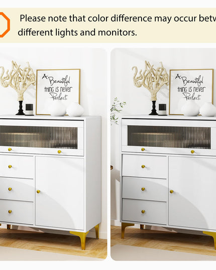Giantex 3-Drawer Modern Storage Cabinet with 2 Doors