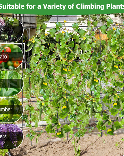 Giantex Garden Arched Trellis for Climbing Plants, 71” x 71” U-Shaped Tall Cucumber Trellis for Raised Garden Bed