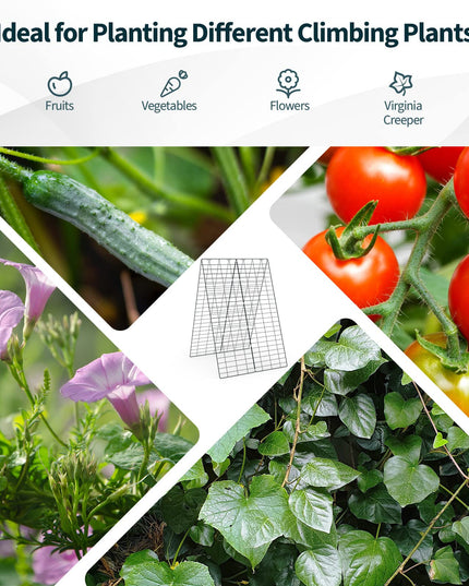 Giantex 4 Panels Cucumber Trellis A-Frame Garden Trellis for Plant Climbing