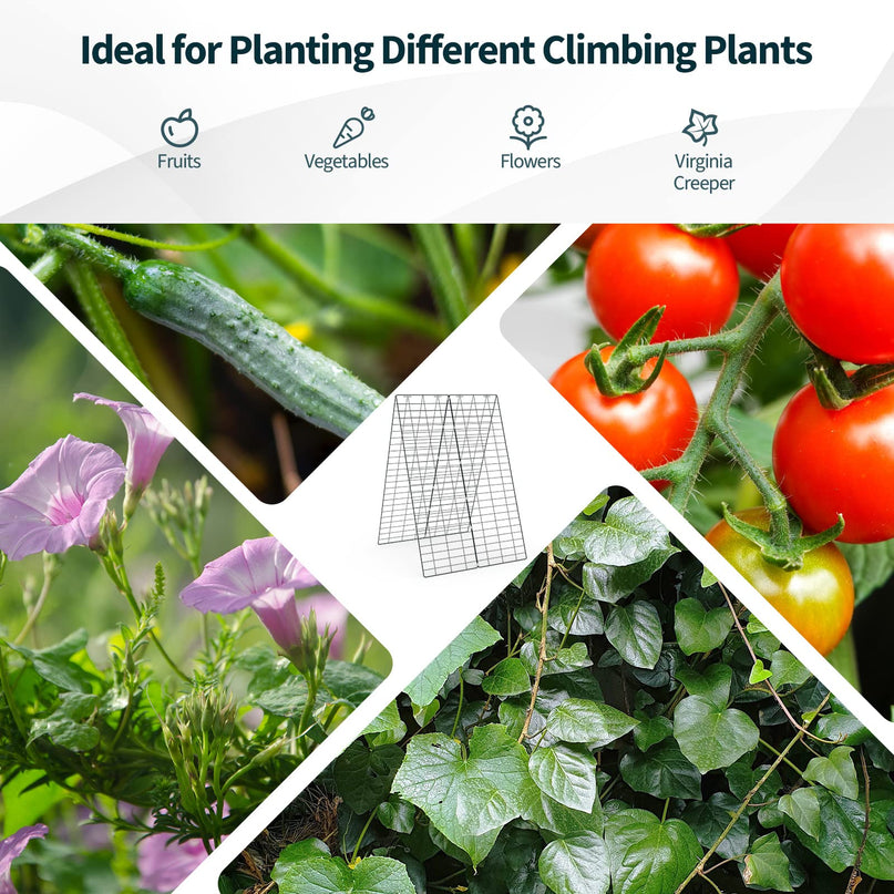 Treillis de Concombre Giantex à 4 Panneaux, Treillis de Jardin en Forme de A pour Plantes Grimpantes