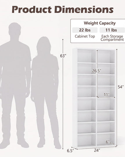 Giantex DVD Shelf 16-Shelf Wide CD Rack(1/2)