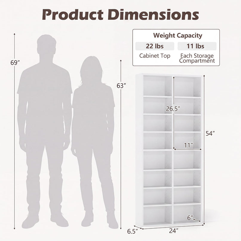 Giantex DVD Shelf 16-Shelf Wide CD Rack(1/2)