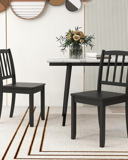Giantex Farmhouse Dining Chairs Set of 2/4, Modern Kitchen Chairs w/Rubber Wood Legs & Curved Backrest