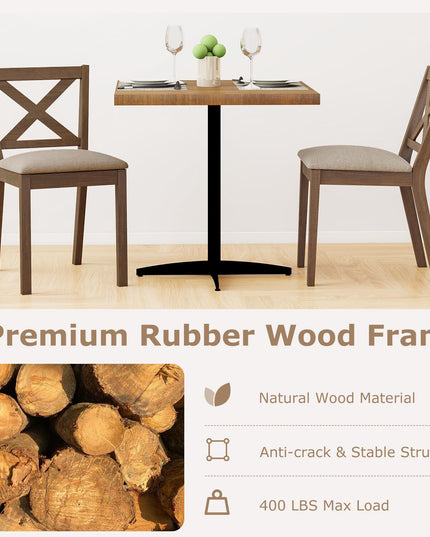 Giantex Wooden Dining Chairs Set of 2/4 with Rubber Wood Legs
