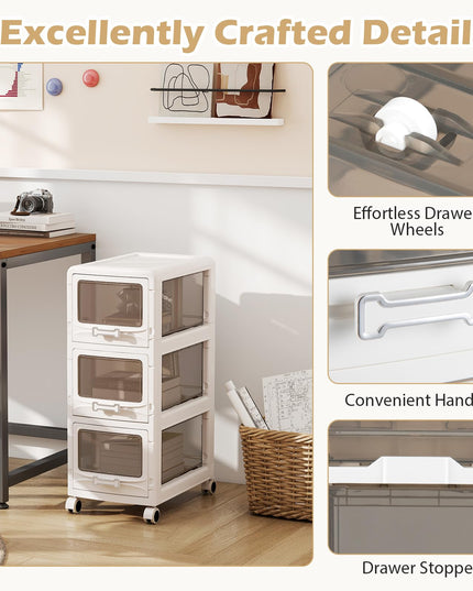 Giantex Rolling Storage Cart with Lockable Wheels
