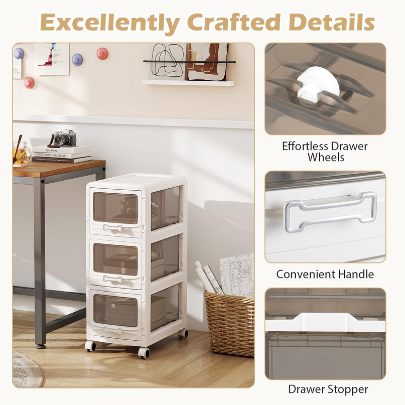 Giantex Rolling Storage Cart with Lockable Wheels