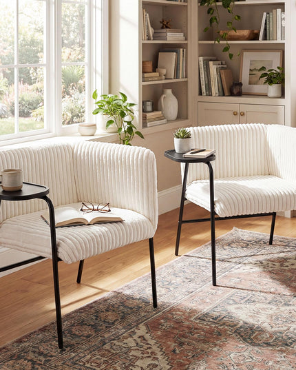 Giantex Modern Accent Chair with Tray Table Solid Metal Frame