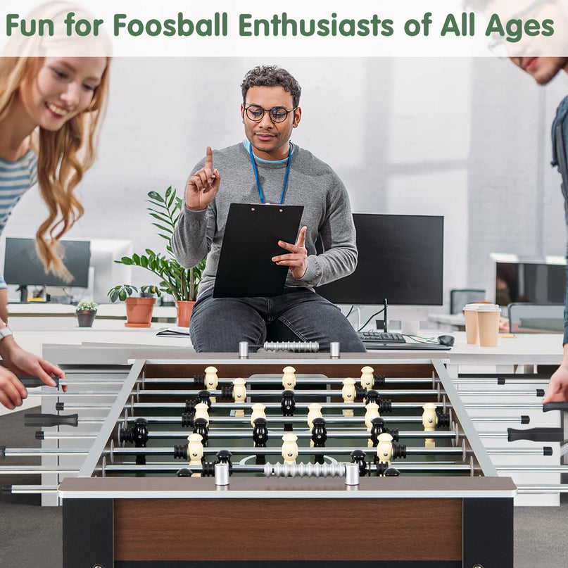 Giantex 54” Foosball Table, Foosball Table Adult Size with 2 Balls, Wood Football Table
