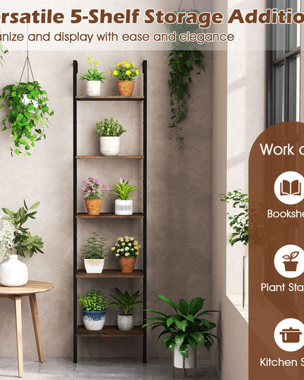 Giantex 5 Tier Ladder Shelf for Living Room Bedroom Home Office