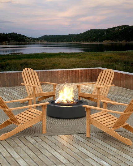 Giantex Adirondack Chair, Acacia Wood Fire Pit Chairs（1/2/4）