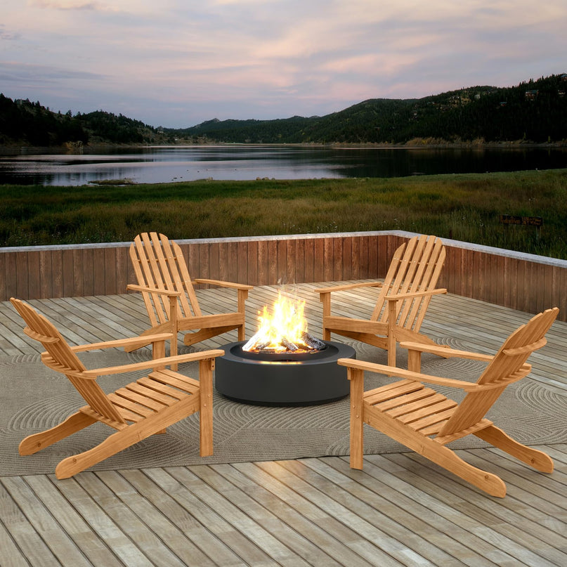 Giantex Adirondack Chair, Acacia Wood Fire Pit Chairs（1/2/4）
