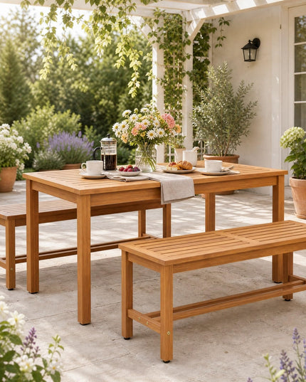 Giantex Outdoor Wooden Bench 2-Person Patio Bench(40"L x 14"W x 17"H)