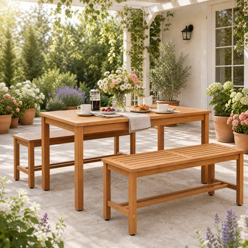 Giantex Outdoor Wooden Bench 2-Person Patio Bench(40"L x 14"W x 17"H)