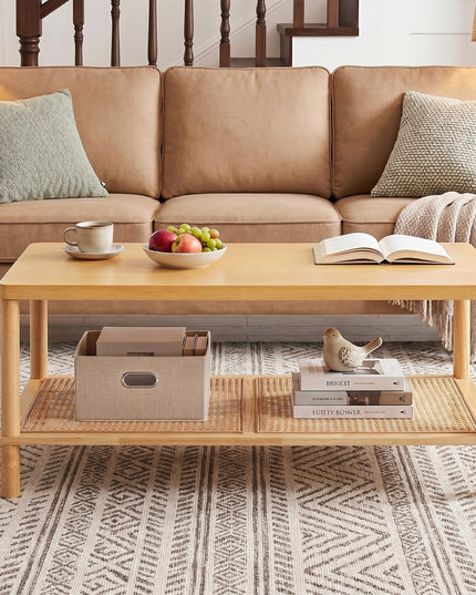 Giantex 39" Rattan Coffee Table for Living Room