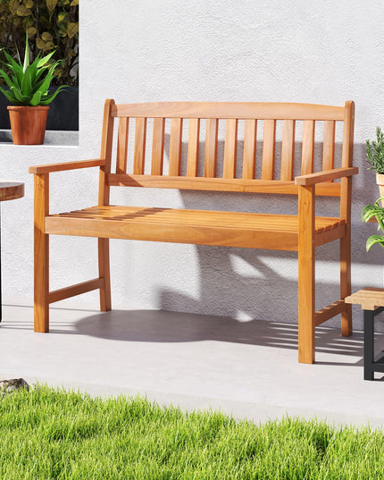 Giantex 2 Person Outdoor Bench w/Ergonomic Backrest