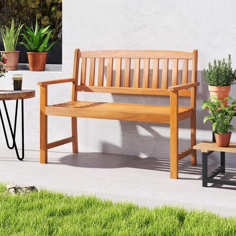 Giantex 2 Person Outdoor Bench w/Ergonomic Backrest