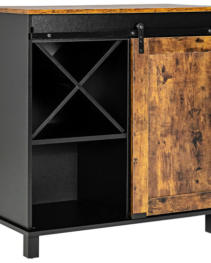 Giantex Sideboard, Coffee Bar Station with Sliding Barn Door(Industrial)
