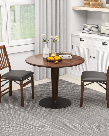 Giantex Folding Dining Chairs Set of 2, Foldable Wood Kitchen Chairs with Padded Seat