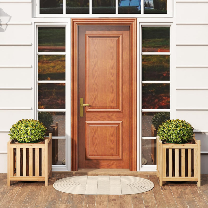 Giantex 2 in 1 Outdoor Bench with 2 Raised Garden Beds