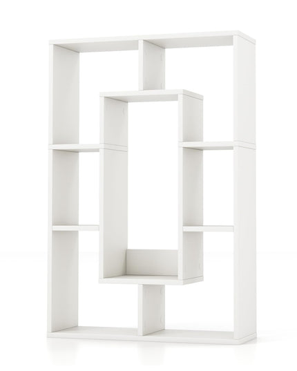 Giantex 7-Cube Bookcase White, Modern Freestanding Wooden Rectangular Bookshelf with Anti-Tipping Kits