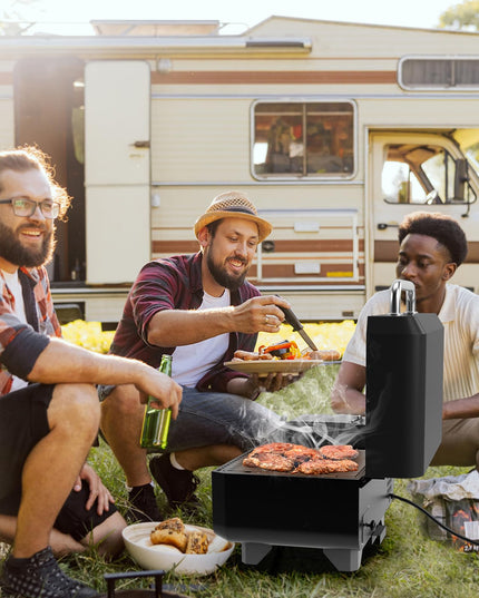Giantex Pellet Grill and Smoker - Portable Tabletop Wood Pellet Smoker with Temperature Control