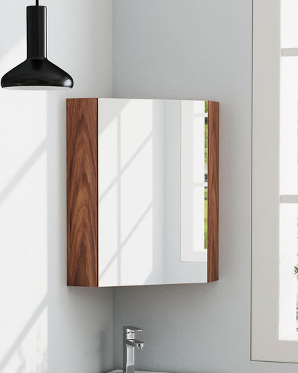 Giantex Corner Medicine Cabinet, 23.5” Over The Toilet Storage Cabinet with Mirror Door, Adjustable Shelf