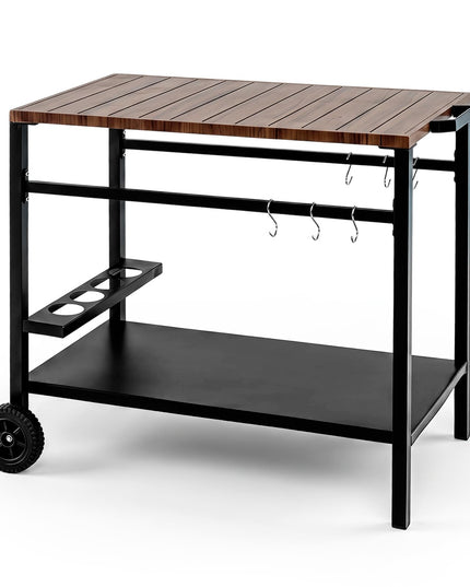 Giantex Outdoor Grill Cart with Stainless Steel Top & Storage Shelf