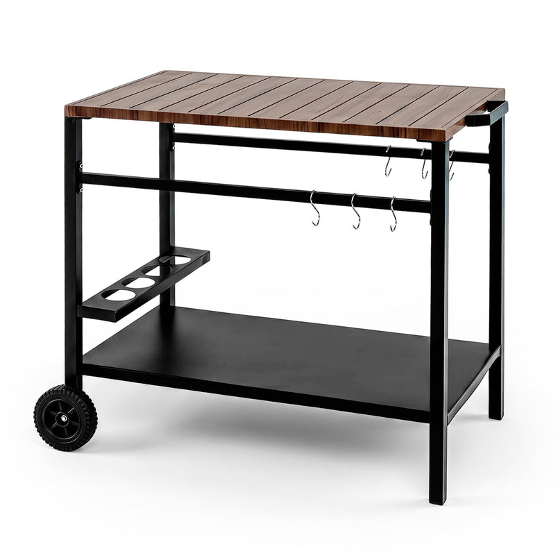 Giantex Outdoor Grill Cart with Stainless Steel Top & Storage Shelf