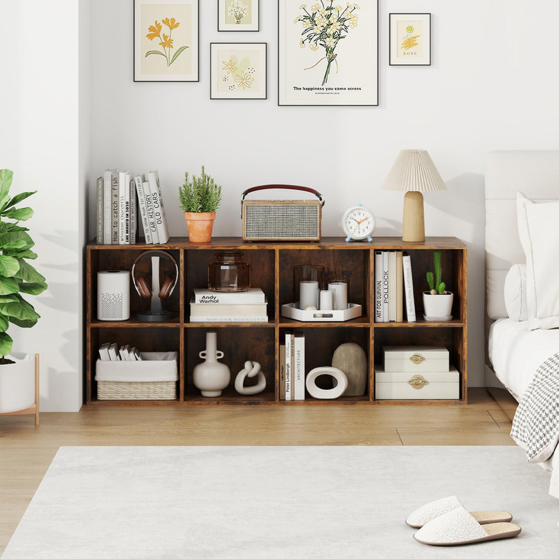 Giantex 8-Cube Bookcase Floor Standing Bookshelf with Storage & 2 Anti-Tipping Kits
