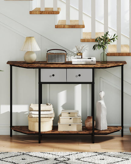 Giantex 51" Console Table with 2 Drawers with Open Storage Shelf